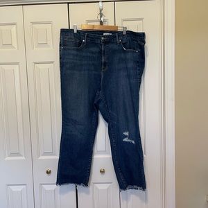 Good American Cropped, Frayed jeans, sz 22